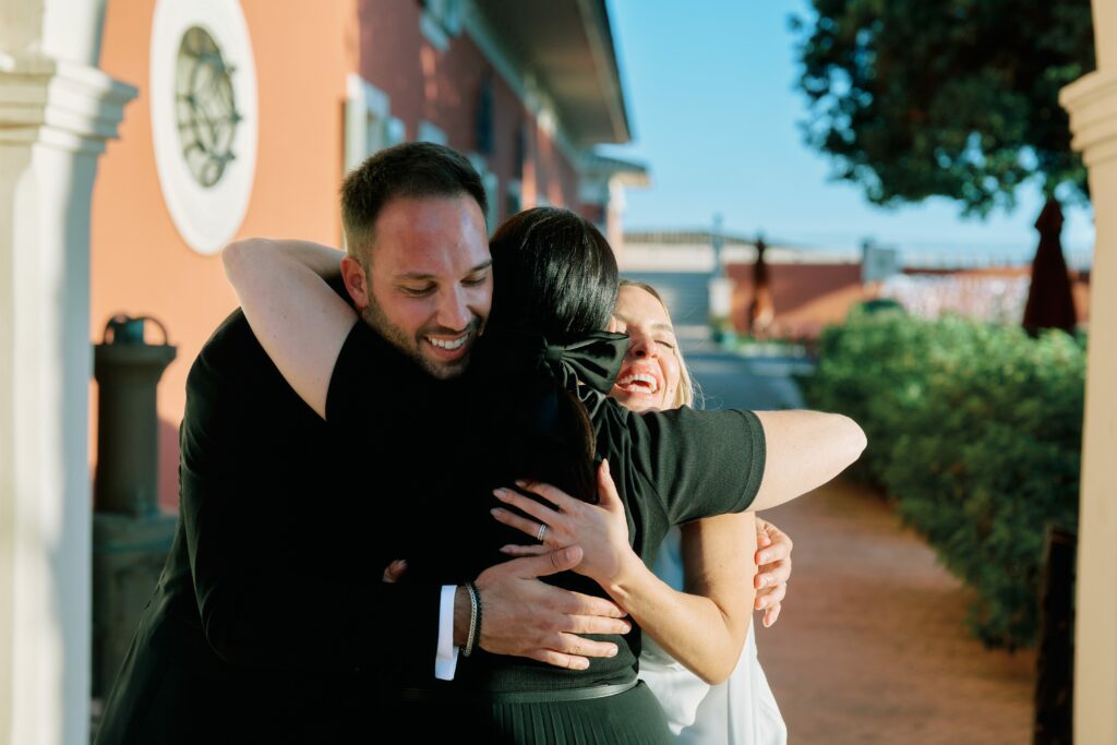 Provence micro wedding cost ceremony setup with Krista & Mark at Chateau Cremat in Nice