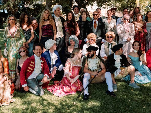 Fun garden party in costumes d'époque! Unique & memorable gift for the guests who had a very unique experience.