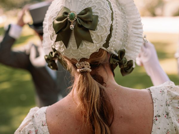 Fun garden party in costumes d'époque! Unique & memorable gift for the guests who had a very unique experience.