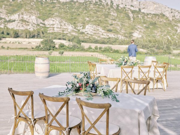 vineyards are a perfect backdrop when celebrating in South of France. Perfect day one for the countryside lovers. Planned and designed by The international wedding planner, based in Provence, heart ion Les Alpilles.